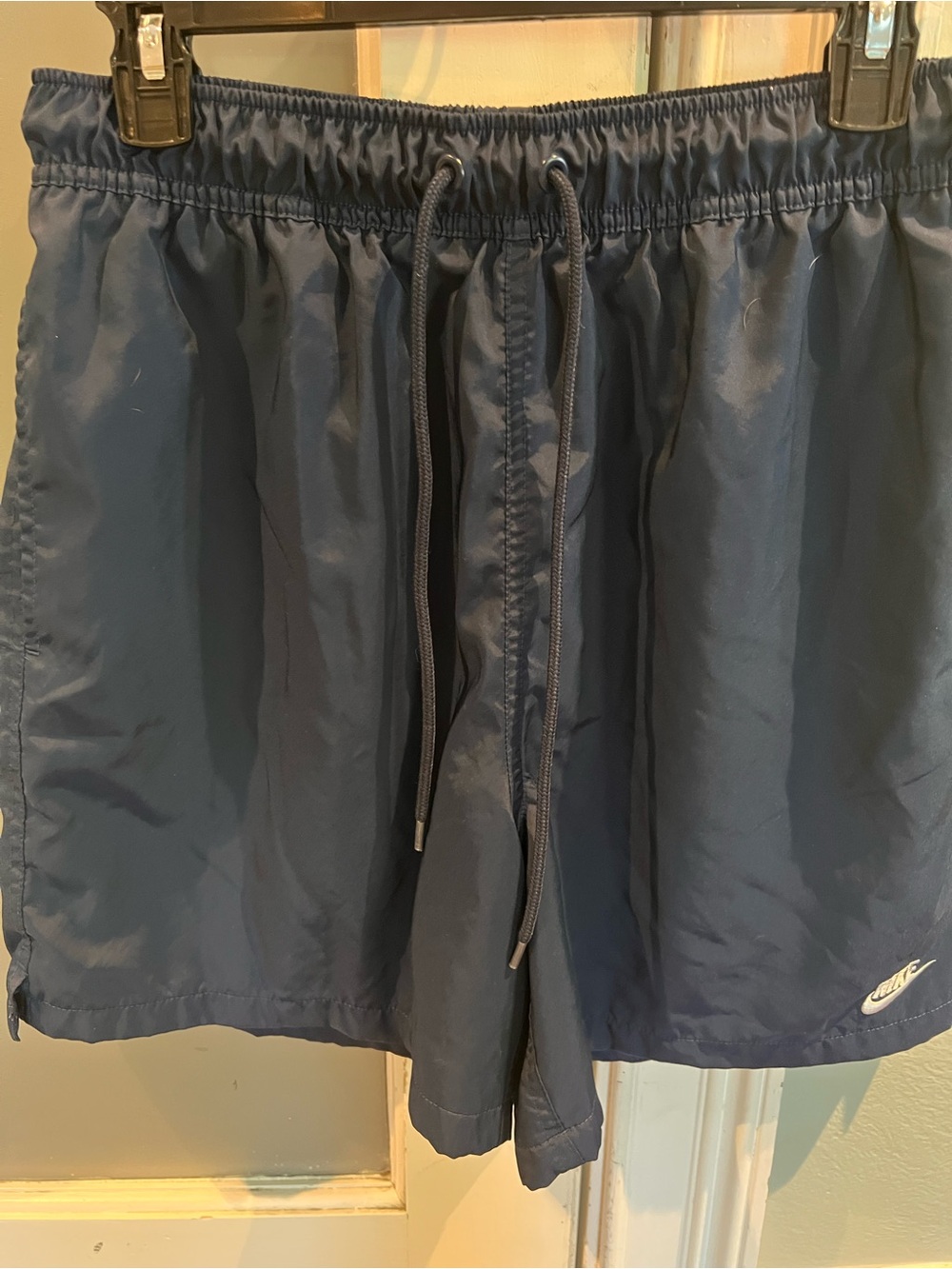 Nike Men's Dark Blue Athletic Shorts with Drawstring
